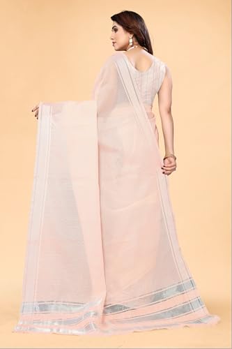 Image of Sidhidata Women's Kota Doria Cotton Manipuri Saree With Unstitched Blouse Piece (Rasbharii Free Size)