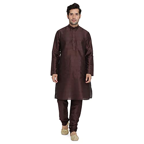 Image of Royal Kurta Men's Silk Blend Kurta & Churidaar Pyjama Set