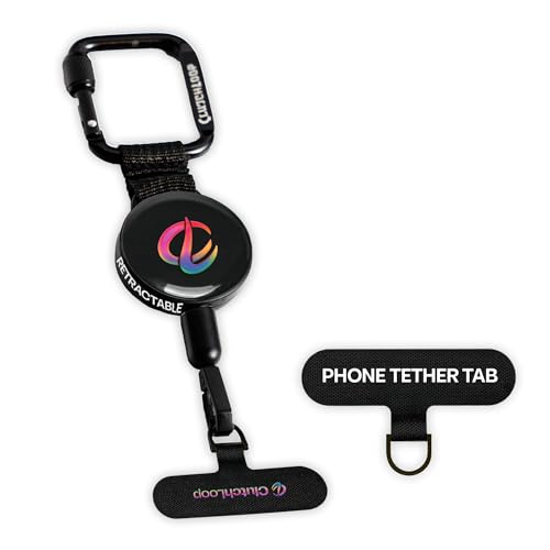 ClutchLoop Anti-Theft Phone Tether - Universal Adhesive Anchor, Retractable Steel Line and Locking Carabiner - Secure for Travel, Festivals, Content Creation & Daily Protection.