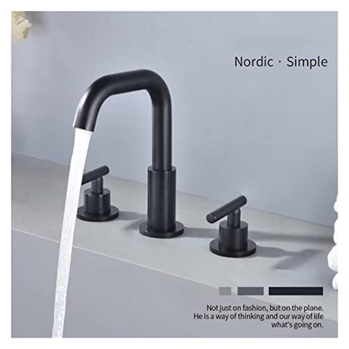 Mélangeur d'évier 8 pouces à trois trous avec commande précise eau chaude et froide - 3