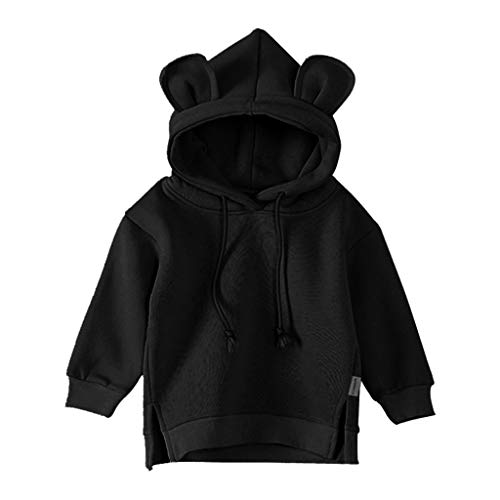 HUBA Kleinkind Baby Hoodie Sweatshirt, 3D Ohr Kapuzenpullover Fleece Sweatjacke Pullover Kinder Outwear (3 Monate-3 Jahre) Cover