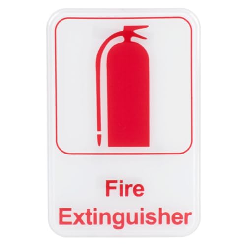 Fire Extinguisher Sign w/Adhesive Back - Durable and Wipe Clean Plastic Sign - 9