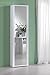 Dmora Armadio multiuso a 1 anta a specchio e 7 ripiani regolabili, 100% Made in Italy, Mobile portascarpe da ingresso, Scarpiera moderna, cm 50x32hx182, colore Bianco
