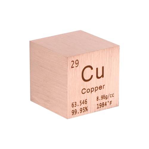 Image of PATIKIL 1 Inch Copper Cube Metal Element High Density Block Pure Periodic Magnesium Block for Element Collections Teacher Lab Scientific Experiment, 25.4 mm
