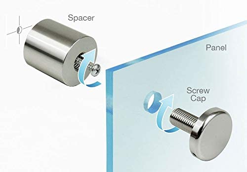 Image of Pack of 4 Piece, Stainless Steel Glass Stud /Spacer /Standoff /fasner Size 19mm*25mm or 3 /4 inch inch*1inch Heavy Duty SS. (4)