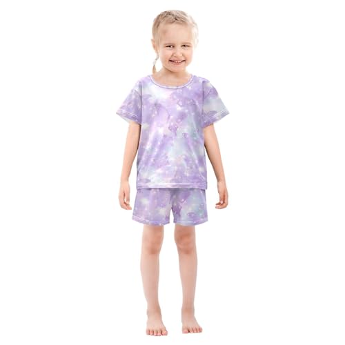 ALAZA Star Butterfly Pajamas Short Sleeve 2 Piece Sleepwear Top and Bottom Pajama Set Unisex3