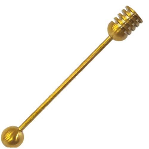 蜂蜜ディッパー ハニーディッパー かき混ぜ棒 ステンレス鋼 蜂蜜ラウンドビーズ スターラー 食器 蜂蜜ミキサー 蜂蜜スプーン 防錆 混合スティックツール 蜂蜜ジャム瓶分配用 ゴールド