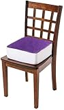 Comfort Finds Rise with Ease Seat Cushion - Thick Firm Chair Cushion Booster - Extra Thick Foam Pad for Home, Patio, Office and Car Seats - Extra Supportive Lift - 15.5 X 18 X 5 (Purple Fleece)
