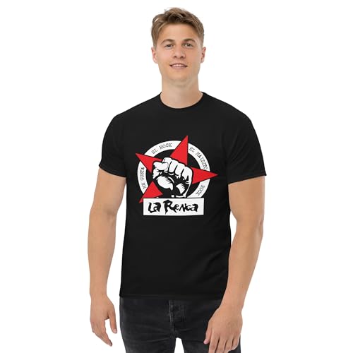 La Renga. Buenos Aires, Argentina. Banda de Rock. Camiseta de Algodon 100%, Estampado (DTG) en Frente y Espalda. Corte Unisex. CAM2616. (FR/ES, Letras, L, Regular, Regular, Negra)
