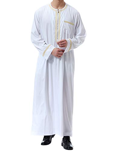 Islamic Mens Clothing Kaftan Maxi-Muslim Male Shirt Long Sleeve Abaya Dubai Cotton…
