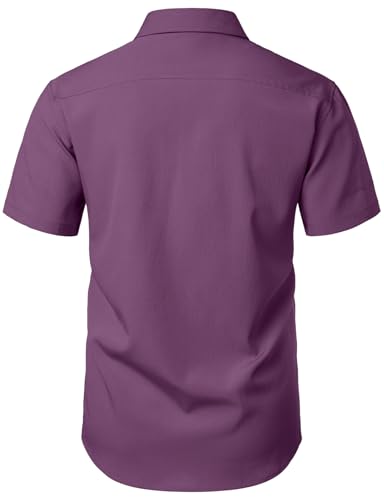 Image of JEMITOP Mens Stretch Wrinkle Free Texture Shirts