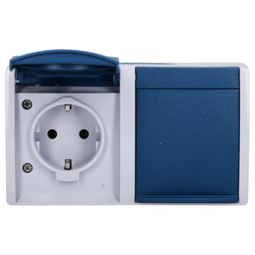 Busch-Jaeger 20/2 EW-53 Ocean IP44 AP Schuko-Steckdose 2-fach waagerecht