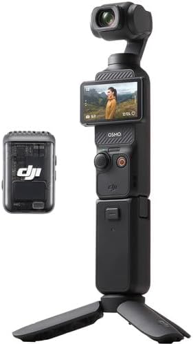DJI Osmo Pocket 3 Creator Combo, 4K/120fps Video 3-Axis Stabilization, Handheld Vlogging Camera with Rotatable Touchscreen Mic 2 (CP.OS.00000302.01) + 64GB Memory Card + Camera Bag + More - Image 2