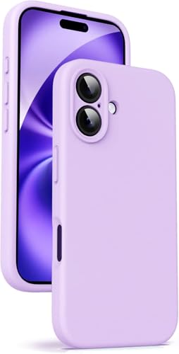 Image of mobistyle Designed for iPhone 16 Plus | Soft Silicone Liquid Protective | Microfiber Lining Phone Back Cover Case for iPhone 16 Plus (Purple)