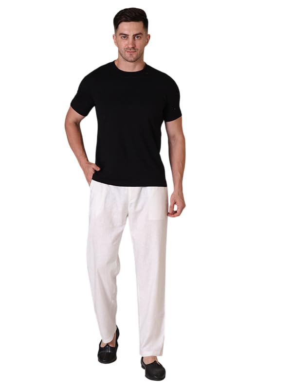 vastradrobe Men's Regular Fit Linen Trousers | Slim Fit Lightweight Casual Pants | Stylish Pants for Office, Travel | Linen Trouser Pant, Pyjama and Breathable Comfort-picture-20