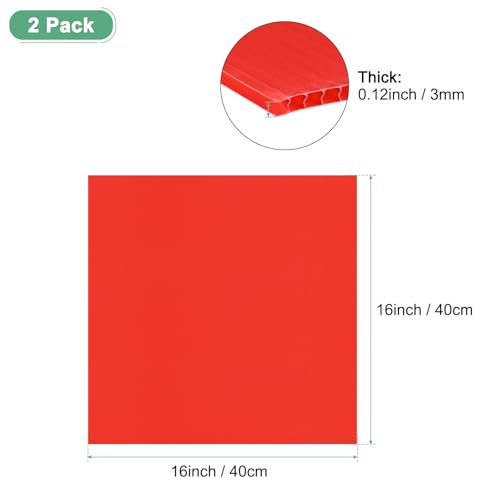 Image of M METERXITY 2-Pack Corrugated Plastic Sheets, 16 Inch x 16 Inch Waterproof Blank Corrugated Poster Board Yard Signs for Garage Sale /Office /Classroom /Party /Lawn Sign Road [3mm Thick, Red]