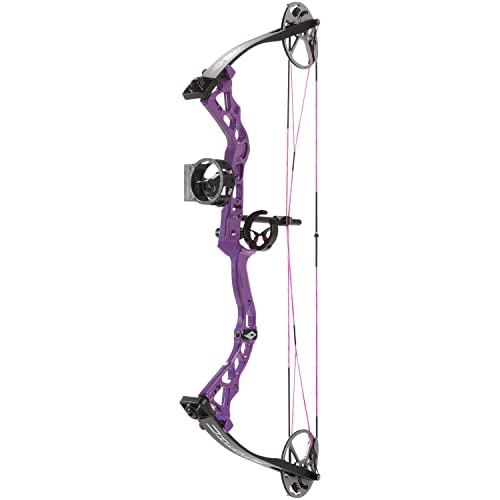 Diamond Archery Youth Atomic Bow - Fully Adjustable Equipped Durable Compound Bow | 6-29 Lbs Draw Weight | 12"-24" Draw Length | 191 Fps, Right Hand, Purple #TOP1