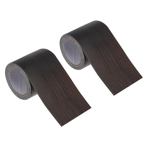 Image of PATIKIL Wood Grain Repair Tape 2.2 inch x15ft,2 Pcs Self Adhesive Realistic Textured Repair Tape Patch for Floor Door Table Cabinets Desk,Black Wood Grain