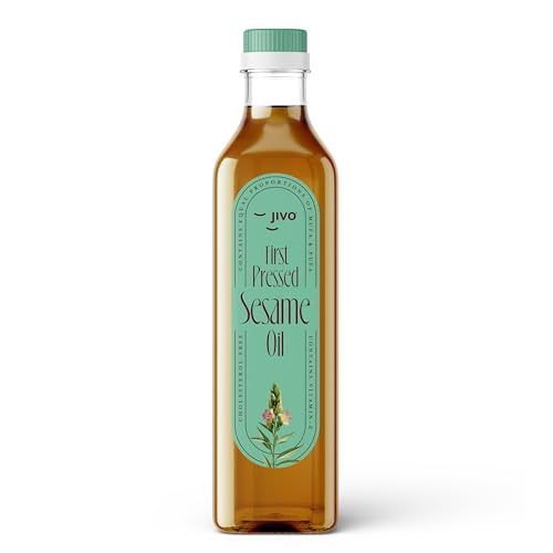 Image of Jivo First Pressed Sesame (Gingelly) Oil 1 Litre, Cholesterol Free with Rich Aroma & Flavour of Sesame Seeds, Unrefined Daily Cooking with Multipurpose Usage