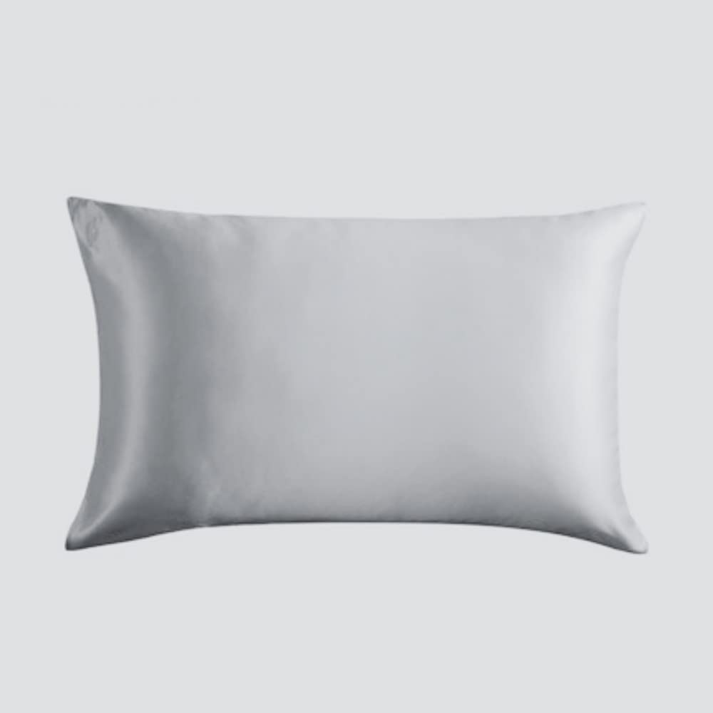 100% Mulberry Silk 19 Momme Charmeuse Silk Pillowcase With Silky Satin underside for Hair and Skinfor Hair and Skin 1pc 50 x 75 cm (Gray)