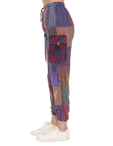 THE COLLECTION ROYAL Unisex Hippie Patchwork Bohemian Casual Rave Festival Harem Drawstring Boho Trouser Jogger Pants3
