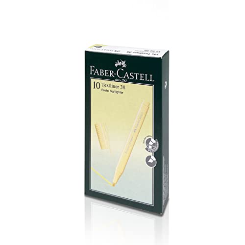 Faber-Castell Textliner 38 Pastel Highlighter Pen - Markers, Highlighters Assorted Colors | Chisel Tip Highlighter Pens | Super Flourescent Highlighting With Slim Barrel - 10 Count (Vanila)