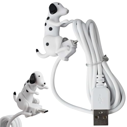 Divertente cavo di ricarica per cani, cavo USB per Android Type-C, caricatore per cani con scoppietto/ansia, ricarica rapida, caricabatterie portatile per vari modelli di telefoni (bianco)