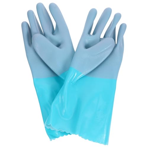 IWOWHERO Guantes Anticorte de Goma Antideslizantes para Limpieza de Pescado Guantes de Trabajo Impermeables para Barcos Protección contra Pinchazos Talla Corta Uso para Manipulación de