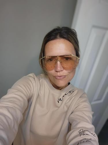 FEISEDY Classic Siamese One Piece Oversized Sunglasses Nice Rimless Stylish Retro Design for Women Men B26343