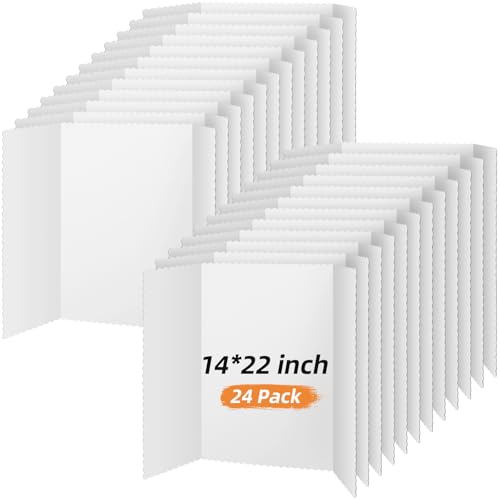 Ctosree Henoyso - 18 espositori pieghevoli in tre parti, per presentazioni, leggeri, pieghevoli, in tre parti, per progetti (colore: nero, 35,5 x 55,8 cm