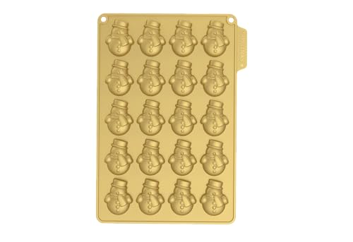 CÉCOA • Moule à Gâteau de Noël • Bonhomme de Neige X20 • 100% Silicone • Moule à Chocolat de Noël • Haute Qualité • Anti-Adhésif • Sans BPA • Cuisson Parfaite et Démoulage Facile