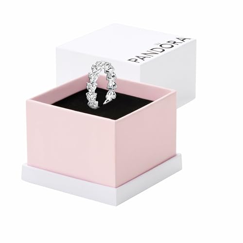 PANDORA Timeless Band of Clear Hearts Ring - Sterling Silver Ring with Cubic Zirconia - Jewelry for Women - Includes Gift Box - 6