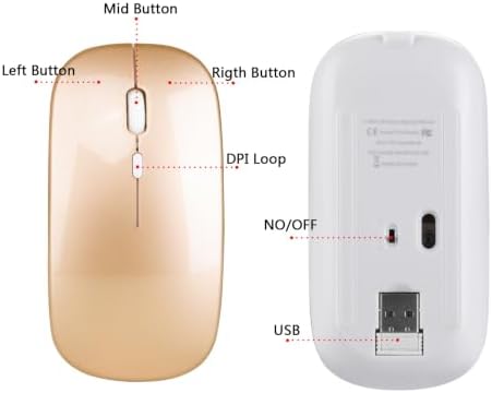 TukeSM New Three-Button Wireless Mouse 2.4G Silent Notebook Desktop Office (Silver Silent Charging Version) - 1