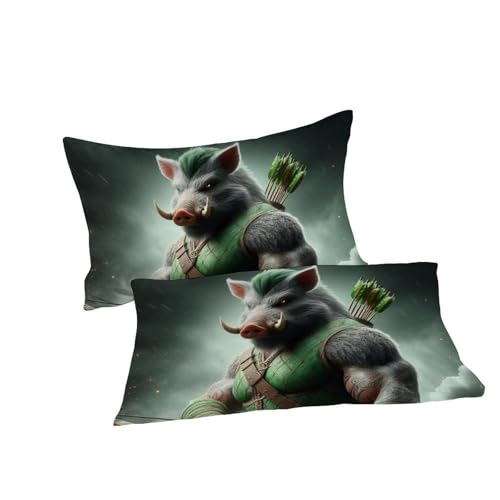 Housse de couette sanglier imprimé 3D idée cadeau lit double garçon