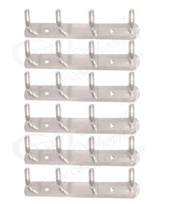 GAIYERA Pack of 6 PC -4 PIN Stainless Steel Cloth Hook Hanger .Door Wall Hook .TOWAL Hook (SSL)