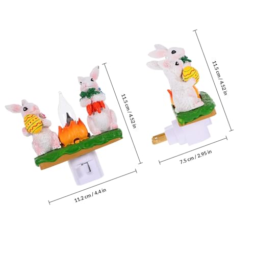 Lámpara de mesa Bunny Night Light de resina para dormitorio miniatura 2