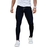 [GINGTTO] ジンット スキニーパンツ メンズ ストレッチジーンズ ブルー 細身 美脚 伸縮 デニム (32, インディゴ)