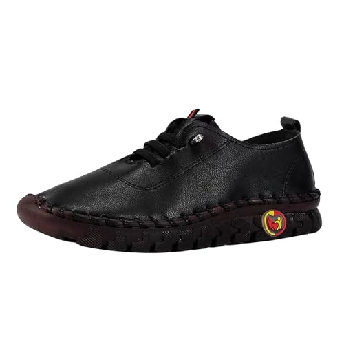 Generisch Zapatillas de mujer cómodas y anchas, ligeras, antideslizantes, para el tiempo libre, para el hogar, para el invierno, antideslizantes, para el tiempo libre, Negro , 39 EU