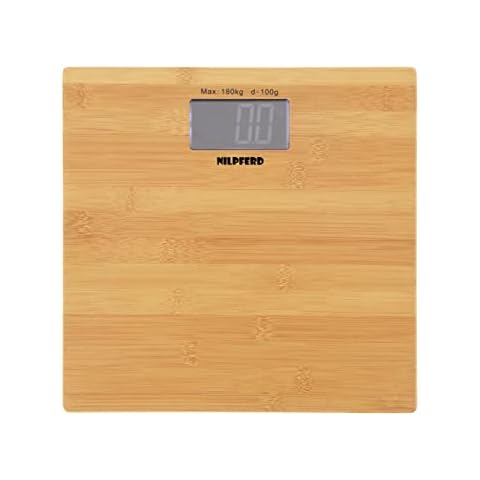 Nilpferd digitale Personenwaage aus echtem Bambus, LCD Display Cover