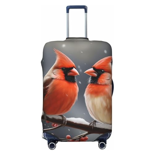 Cute Cardinal Birds Travel Luggage Cover Suitcase Protector Washable Elastic Suitcase Cover Anti-Scratch Luggage Protector X-Large Travel Suitcase Baggage Cover Fits 18-32 Inch Suitcase