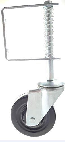 Miniatura 4 de Tech Team #716 - Rueda giratoria de puerta con resorte, rueda plana de 4 pulgadas, soporte de 125 libras, ajuste automático de altura, giro de 360