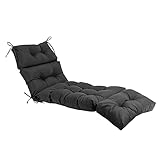 QILLOWAY Indoor/Outdoor Chaise Lounge Cushion,Spring/Summer Seasonal Replacement Cushions. (Dark Grey)