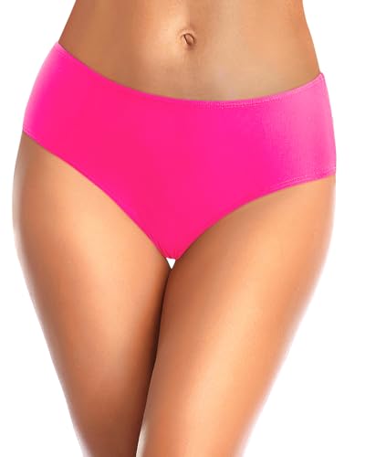Image of Tempt Me Women Bikini Bottoms Mid Waist Bathing Suit Swimsuit Ruched Swim Bottom