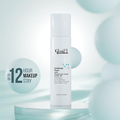 Image of Glam21 Make-up Fixer Spray - Keeps Makeup Intact with a Sparkly Texture | Lightweight & Long-lasting with Hyaluronic Acid & SPF 30 | Flawless Look | Dermatologically Tested