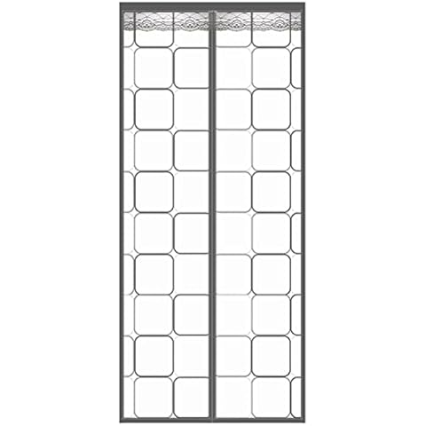 HLLING Magnetic Thermal Insulated Door Curtain, Heavy Duty Noise Proof Door Curtains Thermal Bi Fold Doors Self-Closing, For Balcony Sliding Doors Living Room (Color : Gray, Size : 120x200cm) Cover
