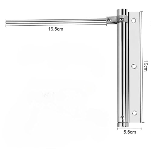Image of Automatic Door Closer with Adjustable Spring Tension, 180 Degree Metal Door Closing Mechanism, Self Closing Spring Arm with Screws & Allen Key, Left & Right Door Installation for Home