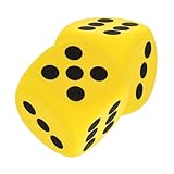 FELTECHELECTR 2個大号泡沫サイコロ 入り 子供向け教室活動 パーティー インタラクティブ学習用 で軽量 長持ちする素材 楽しく を学べるゲーム小道