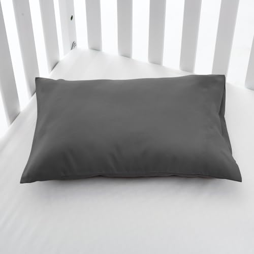 Image of EXQ Home Toddler Pillowcases 13x18 Travel Pillow Case Set of 2, Small Pillow Case Fits Baby Pillow Sized 12x16, 13x18, Kids Pillowcases 2 Pack Machine Washable with Envelope Closure(Black Grey)