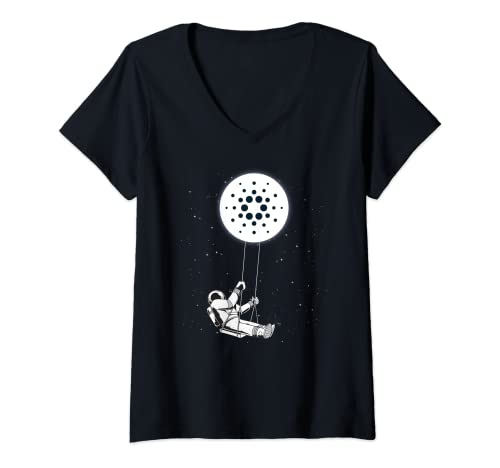 Womens Cardano ADA a Crypto Coin for Astronauts V-Neck T-Shirt
