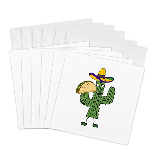 Cartes de vœux cactus mangeant un taco pour accompagner vos cadeaux d'anniversaire